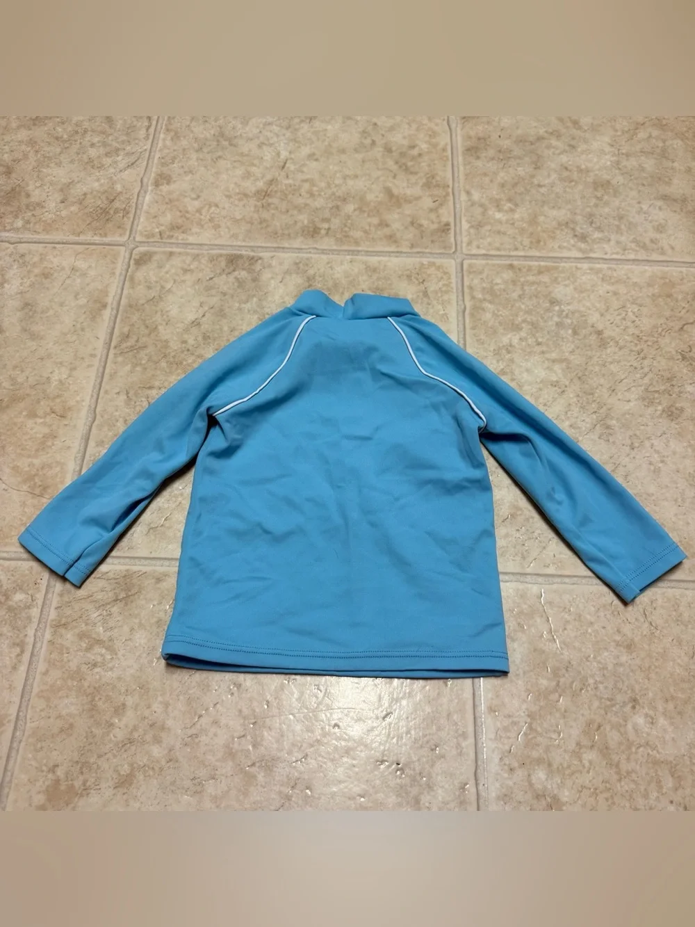 Baby Boden Blue Flower Rashguard Swim Suit Top Size 6-12M